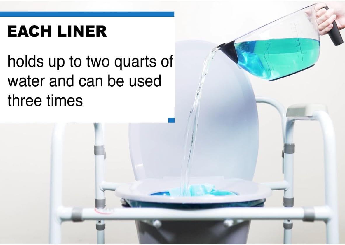 Carex Commode Liners, Toilet Seat Cover, Fits Most Commodes, Toilet Liners and Paper Cover with Absorbent Powder, Disposable and Hygienic, 7 Count (Pack of 6), Travel Essentials for Public Restrooms