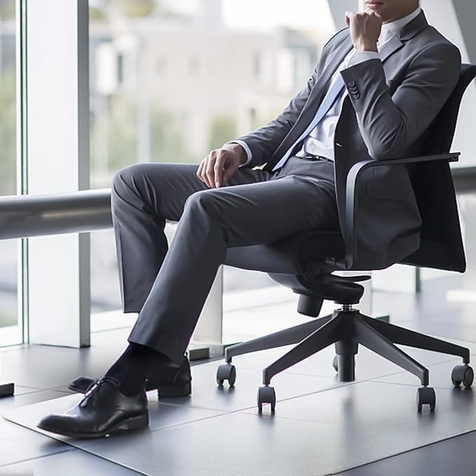 Kuyal Office Chair Mat for Hardwood Floor, 46'' x72'' Rectangle Transparent Desk Thick Durable Chair Mat for Rolling Chairs, Easy Glide, Floor-Protector