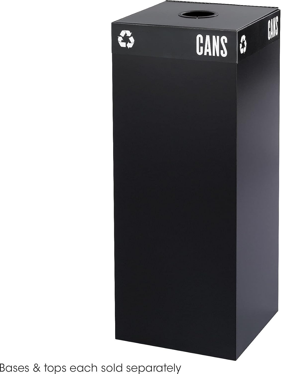 Safco Hallmark 2983BL Public Square Recycling Receptacle Base, 37-Gallon (Top Sold Separately), Black