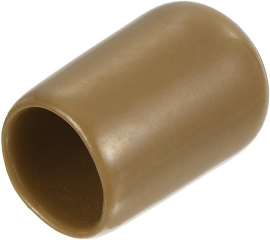 uxcell 20pcs Rubber End Caps 9mm(3/8") ID Vinyl PVC Round Tube Bolt Cap Cover Screw Thread Protectors Light Brown