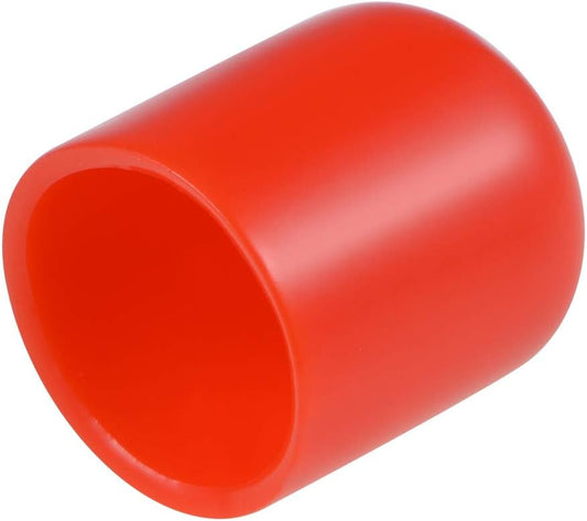 uxcell 20pcs Rubber End Caps 18mm ID Vinyl Round Tube Bolt Cap Cover Thread Protectors Red