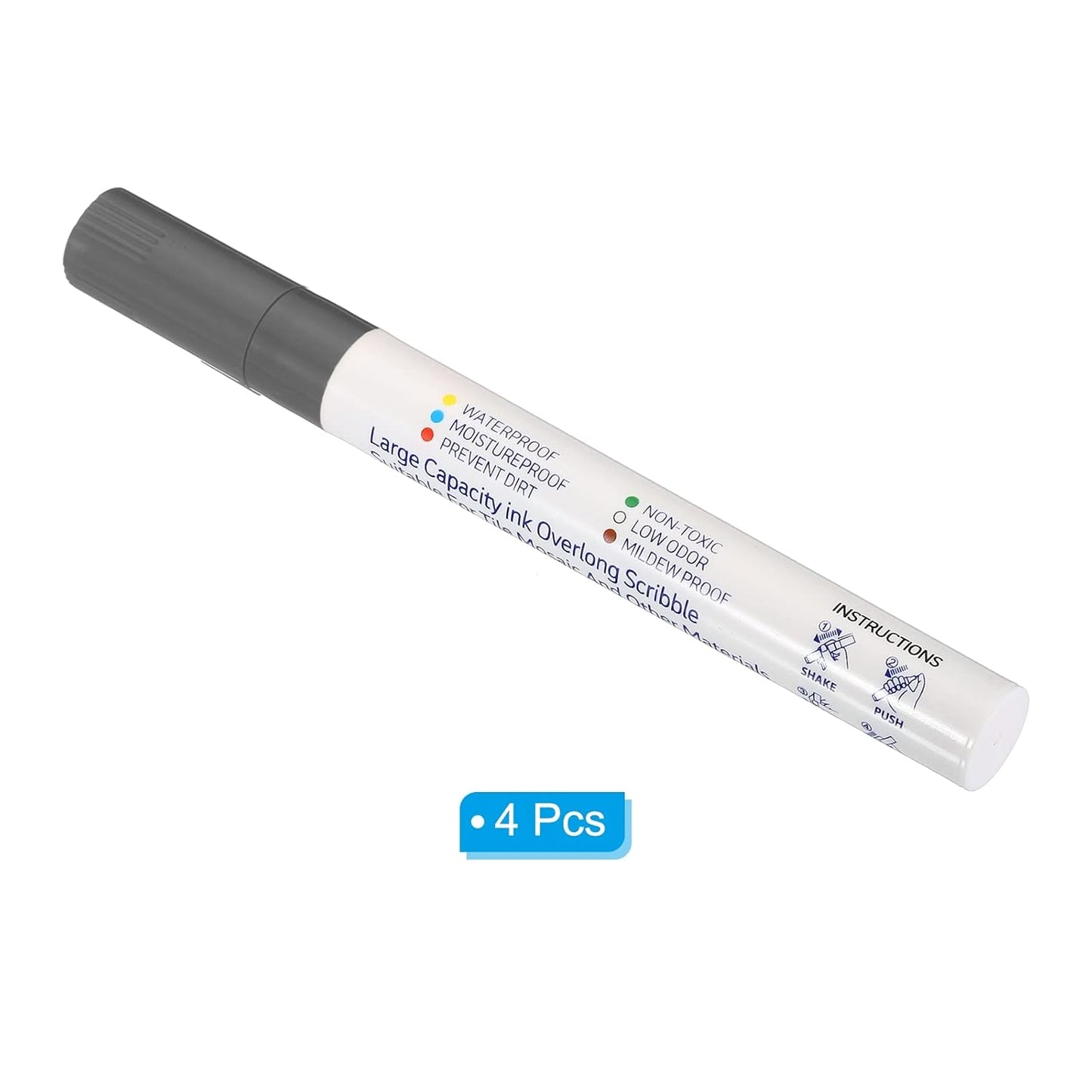 PATIKIL Grout Pen, 4 Pack Dark Grey Tile Marker Waterproof Grout Sealer Pen Tile Repair Pens Paint Pens for Wall Floor Bathroom Kitchen Refresh