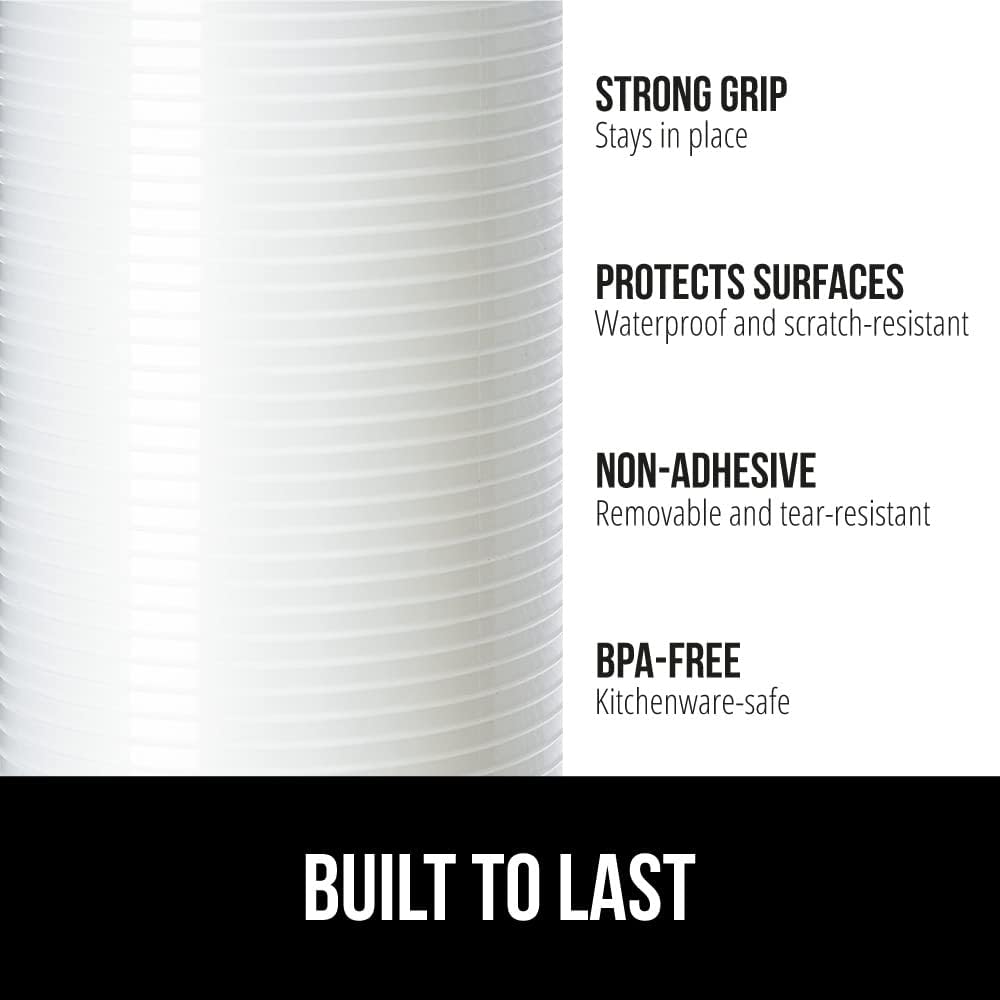 GORILLA GRIP DuraGuard Shelf Liner, 20x30 Non-Adhesive Cabinet Liners for Kitchen Drawers, Shelves, Refrigerator, Pantry Storage, Bathroom Closet, Durable Waterproof BPA Free Ribbed Plastic, Clear