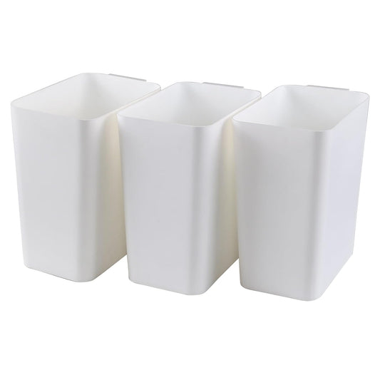 Zopnny 3-Pack 4.5 Gallon Plastic Small Trash Can Wastebasket, Slim Waste Basket for Bathroom, Bedroom, Home Office, Living Room, Kitchen (White)