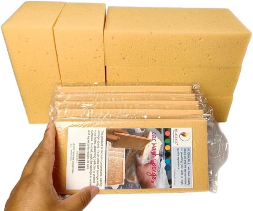 Car Wash Sponges, 5 Pack, Extra Soft Coral, Scratch Free, 8.3x4.38x2.8 inches, Great for Sensitive Surfaces