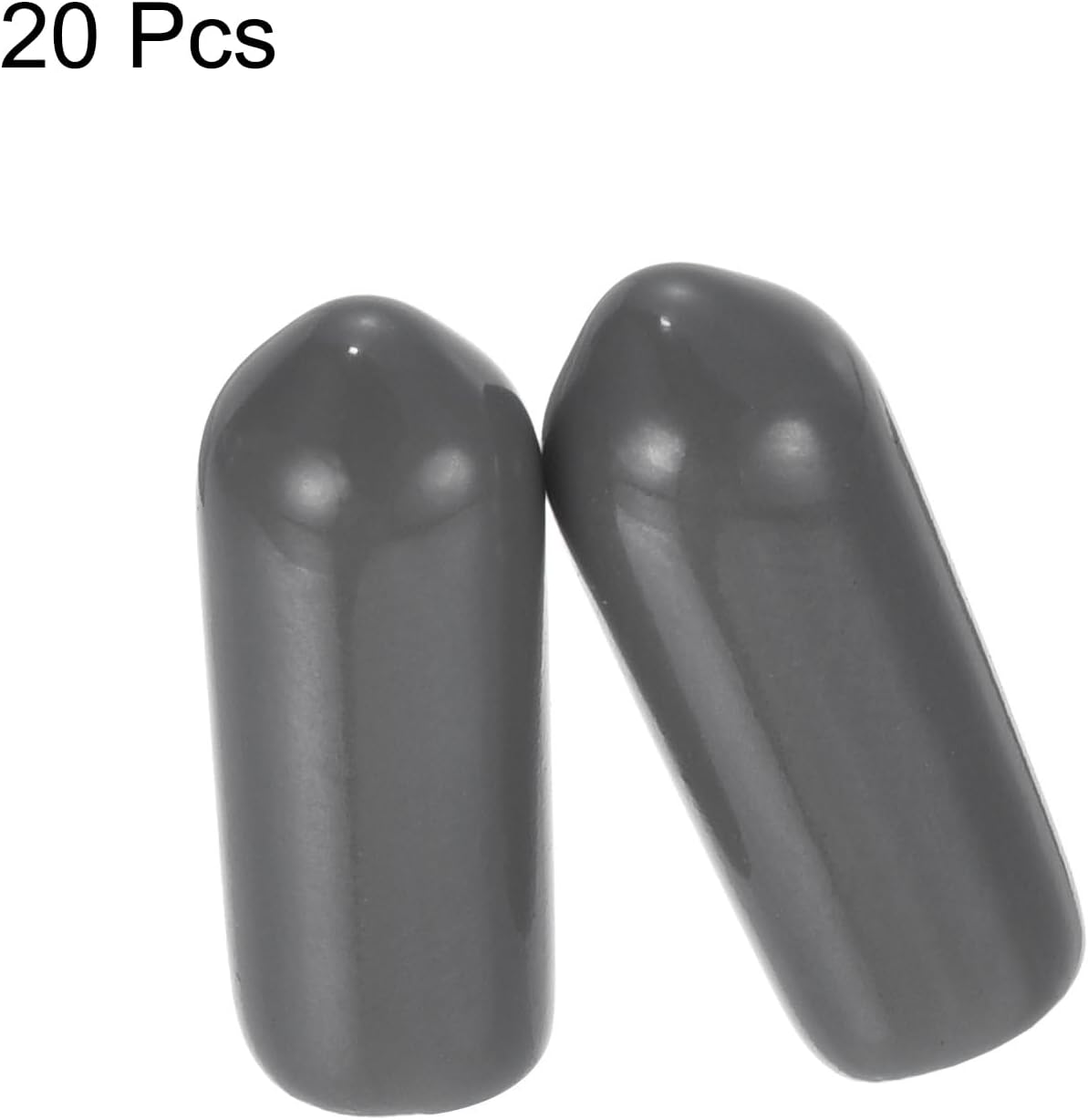 uxcell 20pcs Rubber End Caps 4mm ID Vinyl PVC Round Tube Bolt Cap Cover Screw Thread Protectors Dark Grey