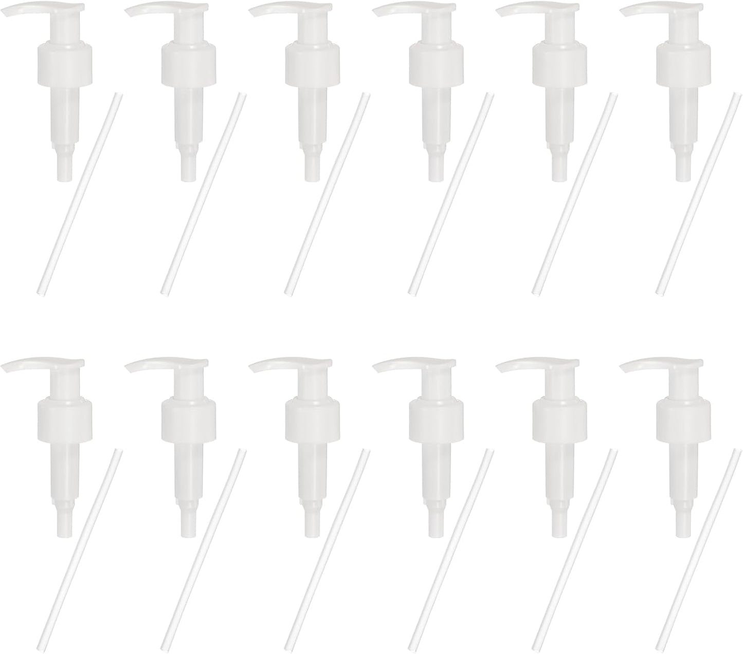 uxcell 12 Pcs Soap Dispenser Pump Heads Soap Dispensers Top Pumps Replacement Switch Pumphead for Standard 24/426 Neck Size Lotion Shampoo Bottle, White