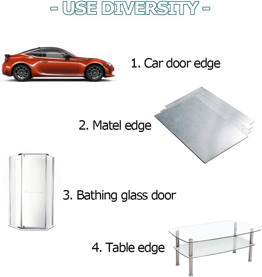 Clear Rubber Edge Trim, U Channel Rubber Seal Strip with Self-Adhesive Tape, Metal Edge Protector Fit for 0.15", 20Ft (236 in)