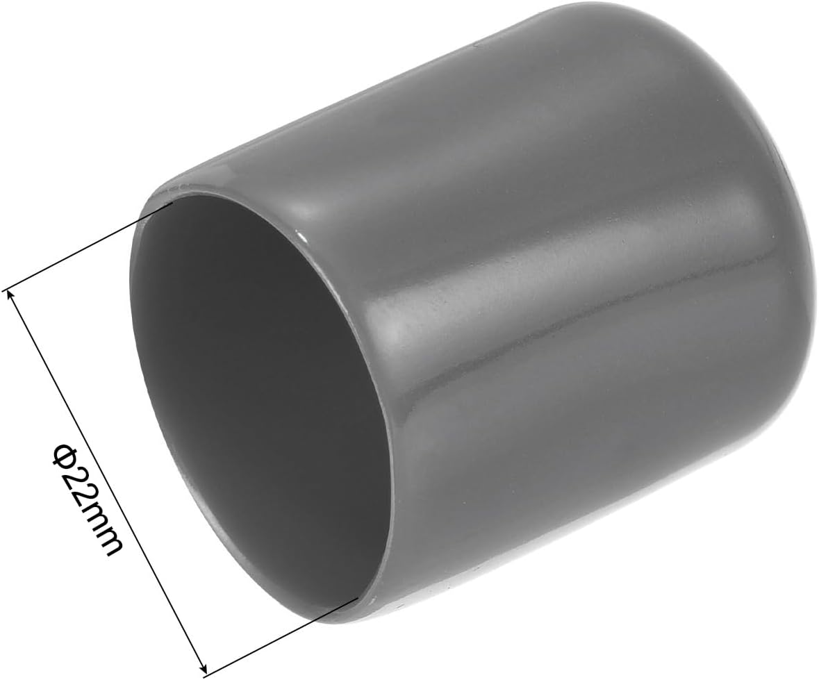 uxcell 20pcs Rubber End Caps 22mm ID Vinyl PVC Round Tube Bolt Cap Cover Screw Thread Protectors Dark Grey