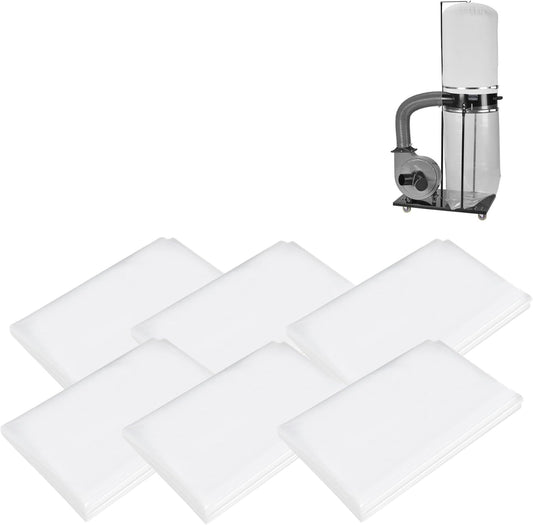 Dust Collector Bags 12pcs two-sided 7mil 19.5" diameter (31" width x 40" length) for Harbor Freight Central Machinery 35 and 70 Gallon Dust Collector (12)