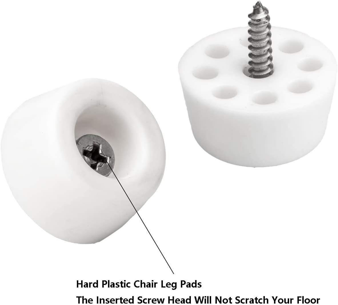 20pcs Round Furniture Pads,ULIFESTAR Furniture Feet Glides Sliders Carpet Saver Hardwood Floor Protectors Surface Protection for Chair Leg Caps Non Slip Furniture Grippers (White)