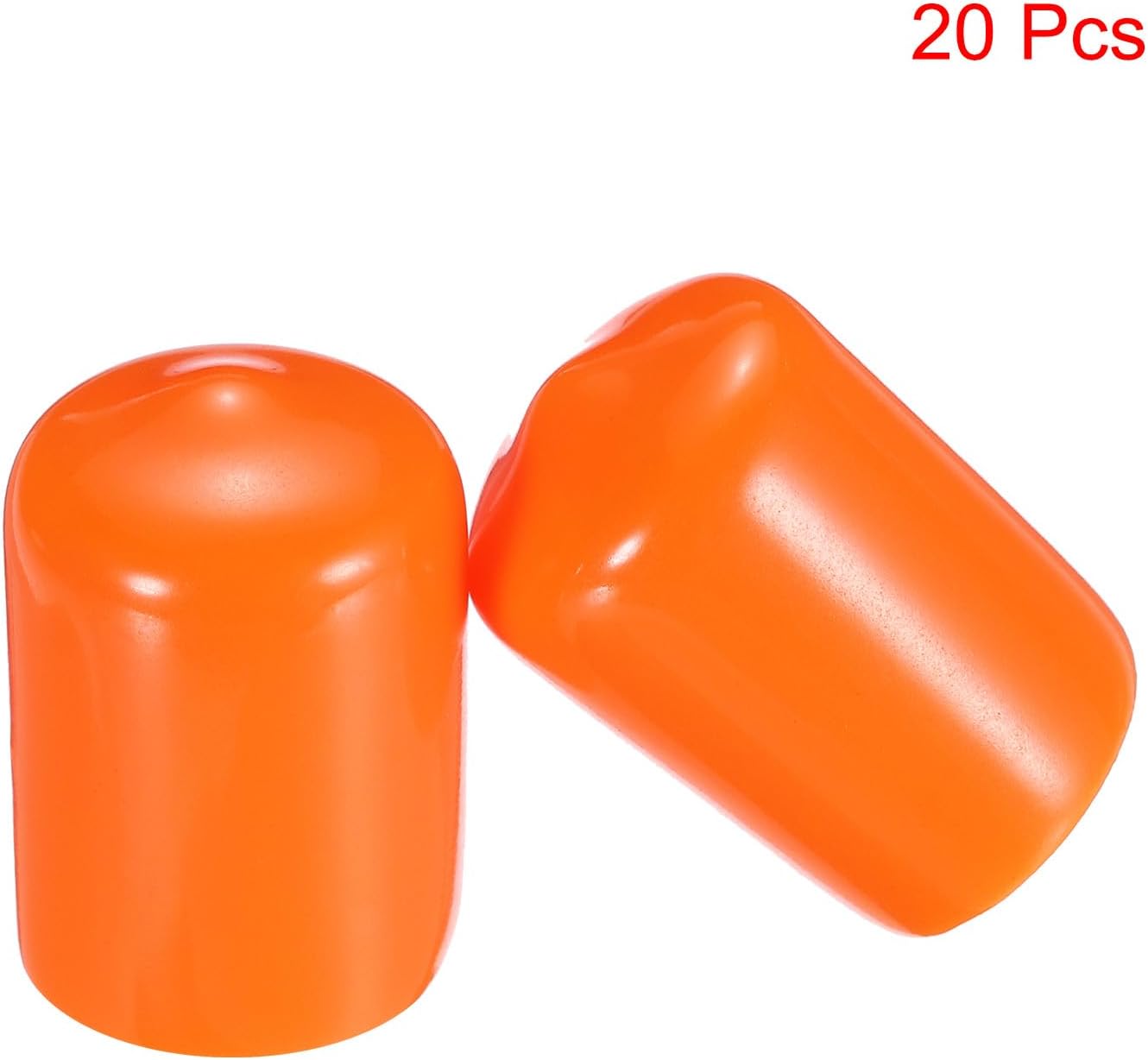 uxcell 20pcs Rubber End Caps 15mm(9/16") ID Vinyl PVC Round Tube Bolt Cap Cover Screw Thread Protectors,Orange