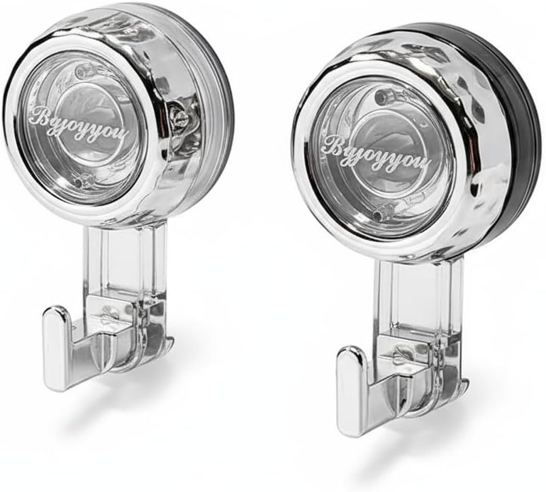 2 pcs Rotate Vacuum Suction Cup Hooks, Heavy Duty Suction Cups 20 lb,Removable Reusable