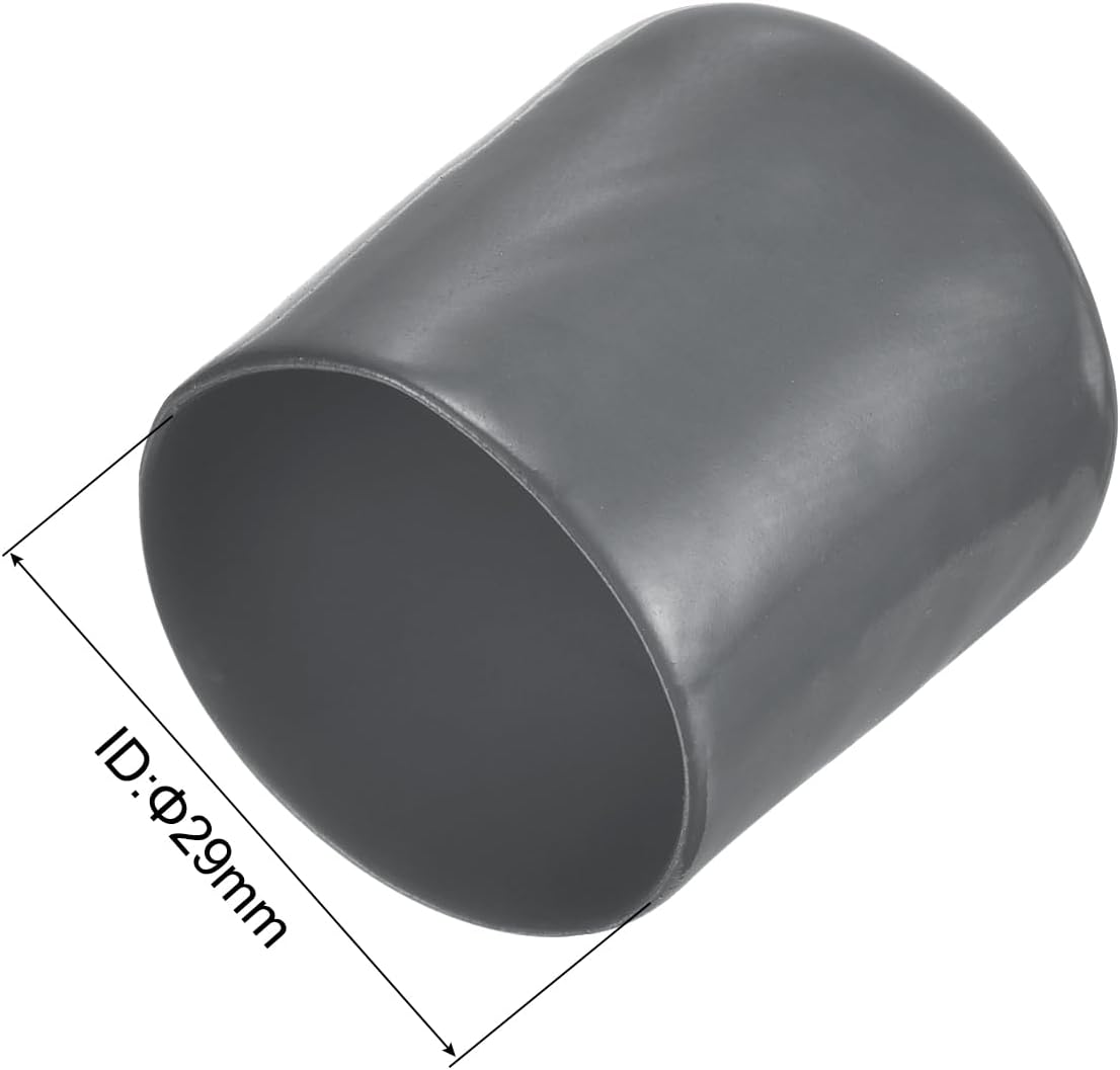 uxcell 20pcs Rubber End Caps 29mm ID Vinyl Round Tube Bolt Cap Cover Thread Protectors Dark Grey