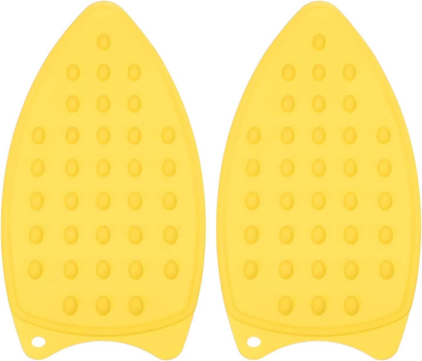 PATIKIL Silicone Iron Rest Pad, 2 Pcs Multipurpose Hot Heat Resistant Iron Rest Plate Protective Pad for Ironing Board Hot Resistant Steamer Steam Compact Mat, Yellow