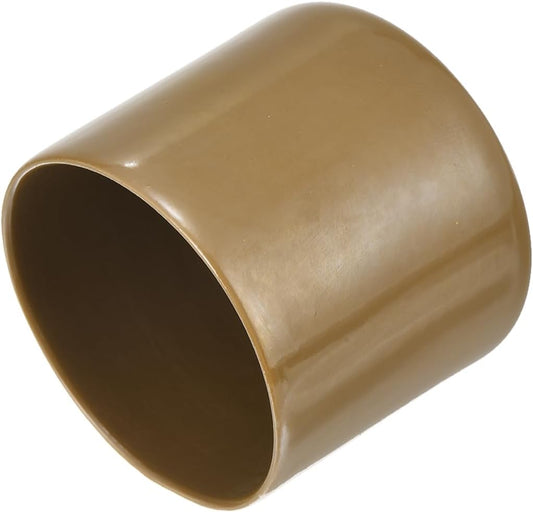 uxcell 20pcs Rubber End Caps 44mm(1 3/4") ID Vinyl PVC Round Tube Bolt Cap Cover Screw Thread Protectors Light Brown