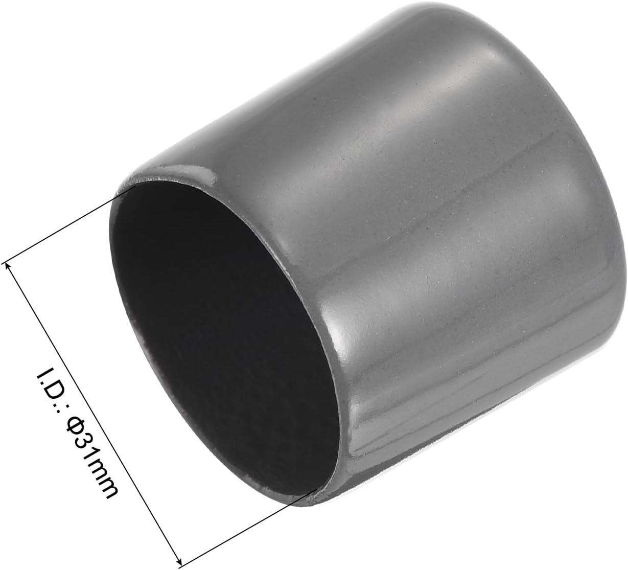 uxcell 20pcs Rubber End Caps 31mm ID Vinyl Cap Cover Screw Protectors Dark Grey