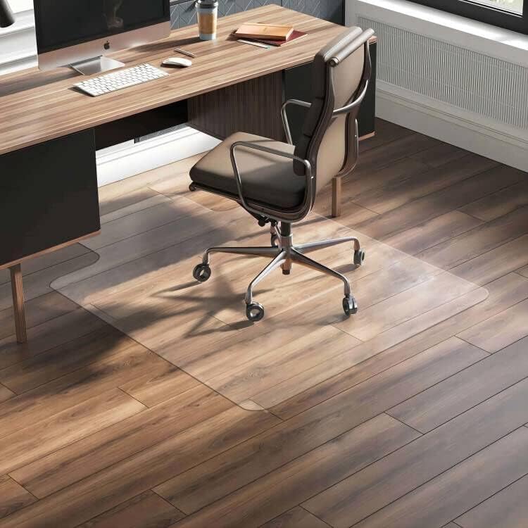 FuturHydro Office Chair Mat for Hardwood Floor, 36" x 48" Clear Computer Chair Mat, Plastic Rolling Chair Mats for Office, Home and Gaming Floors (with Lip)