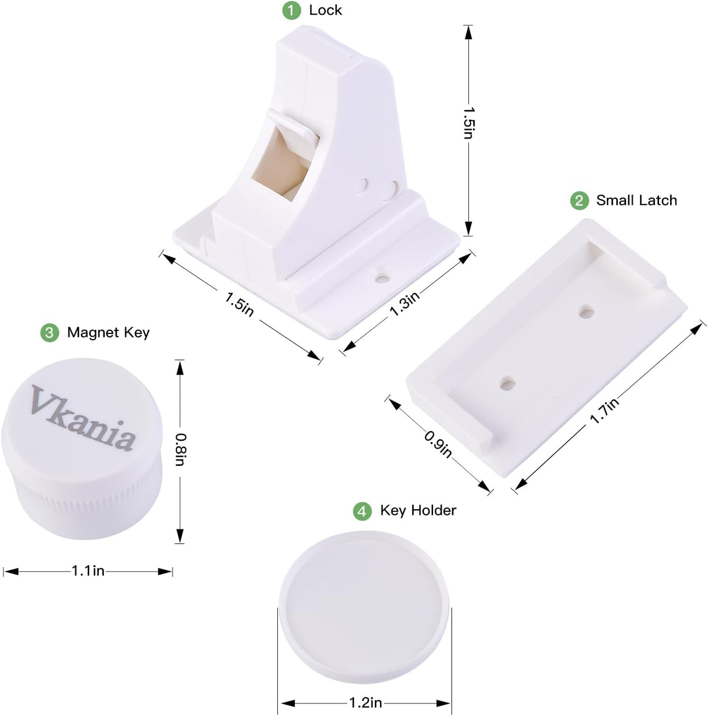 20 Pack Vkania Magnetic Cabinet Locks Baby Proofing - Baby Safety Latches for Drawers and Cabinets -Easy Installation No Drilling