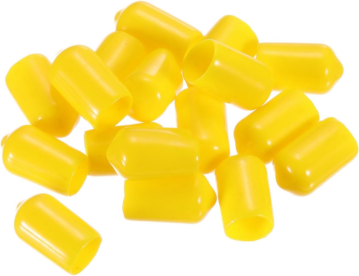 uxcell 20pcs Rubber End Caps 9mm ID Vinyl PVC Round Tube Bolt Cap Cover Screw Thread Protectors Yellow
