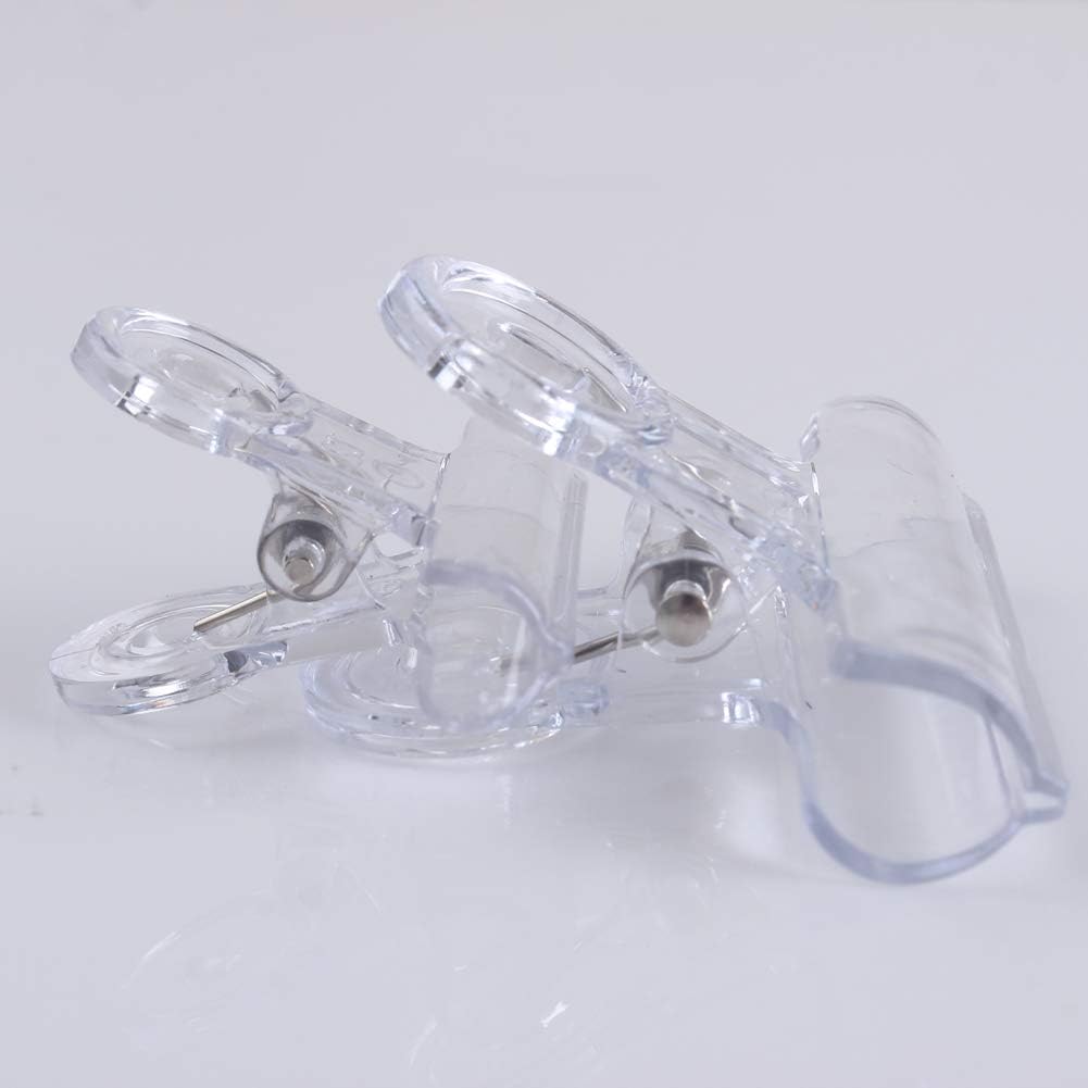 30 Pack Plastic Clear Clips Clamps, 1-1/2 Inch and 2 Inch Sizes