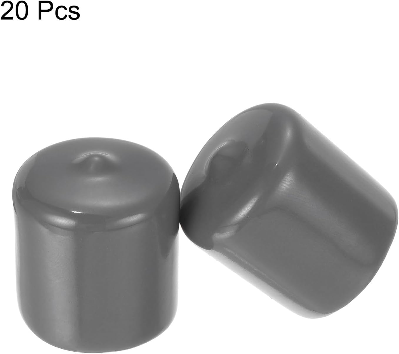 uxcell 20pcs Rubber End Caps 25mm(1") ID Vinyl PVC Round Tube Bolt Cap Cover Screw Thread Protectors Dark Grey
