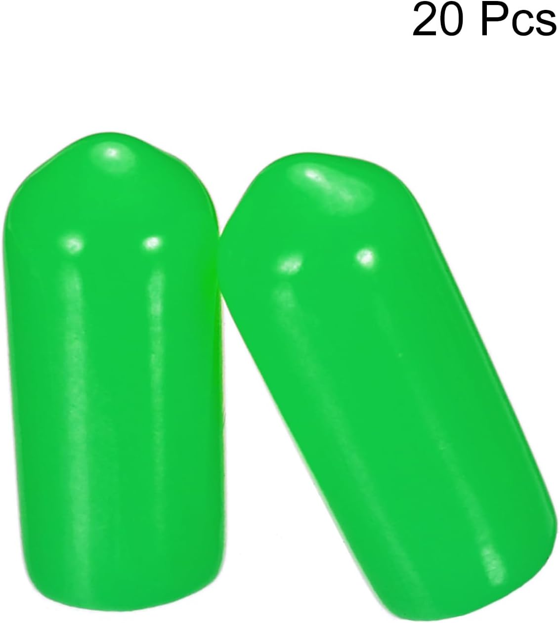 uxcell 20pcs Rubber End Caps 6mm(1/4") ID Vinyl PVC Round Tube Bolt Cap Cover Screw Thread Protectors Green