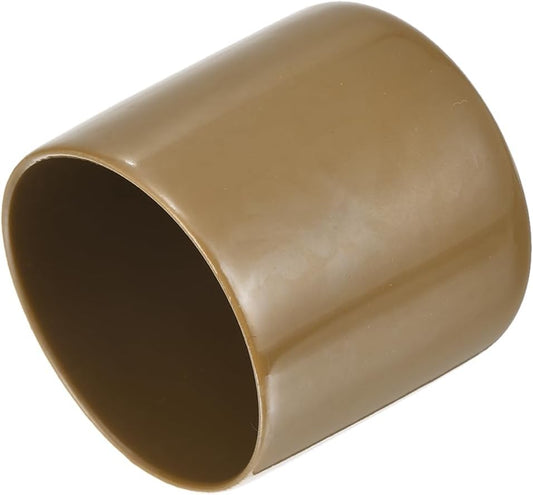 uxcell 20pcs Rubber End Caps 41mm(1 5/8") ID Vinyl PVC Round Tube Bolt Cap Cover Screw Thread Protectors Light Brown