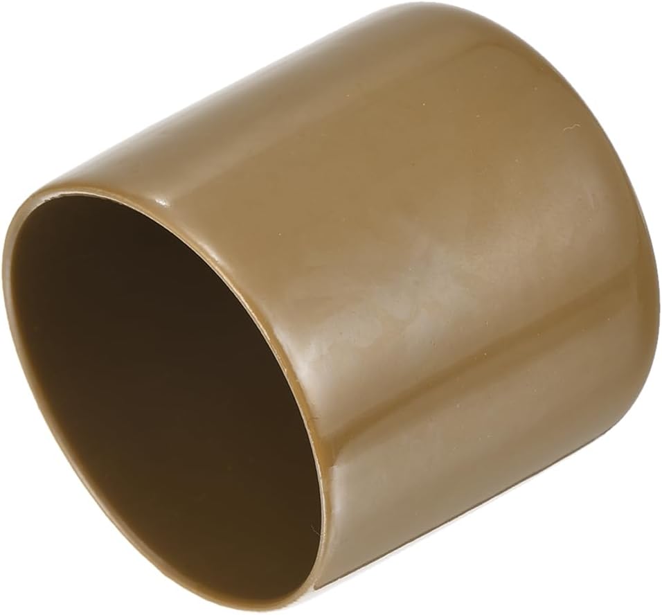 uxcell 20pcs Rubber End Caps 40mm ID Vinyl PVC Round Tube Bolt Cap Cover Screw Thread Protectors Light Brown