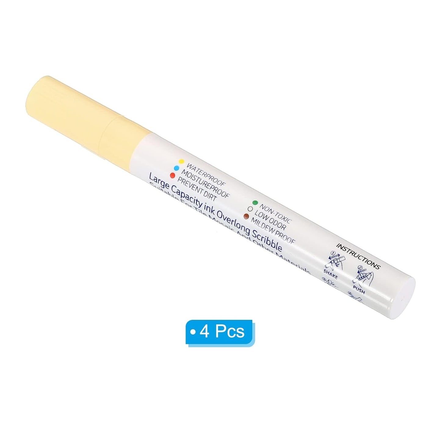 PATIKIL Grout Pen, 4 Pack Beige Tile Marker Waterproof Grout Sealer Pen Tile Repair Pens Paint Pens for Wall Floor Bathroom Kitchen Refresh