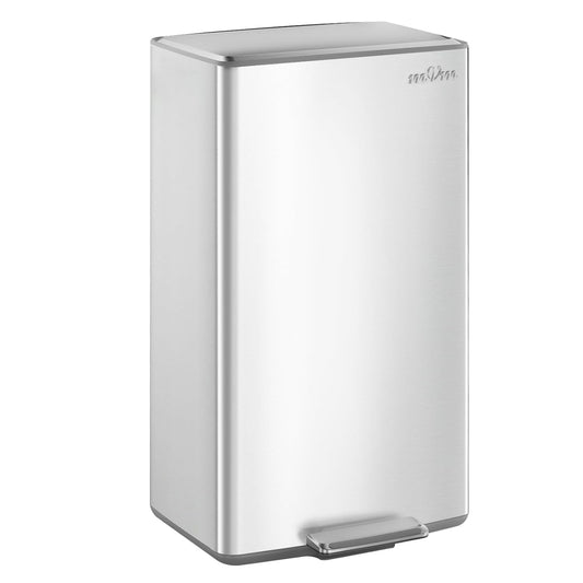 mVm 10.6 Gallon Heavy Duty Step Trash Can with Lid, Foldable Foot Pedal Bin for Kitchen Office Dormitory Home Rooms (Tin)