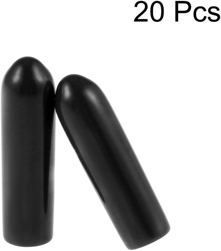 uxcell 20pcs Rubber End Caps 2.5mm ID Vinyl Round Tube Bolt Cap Cover Thread Protectors Black