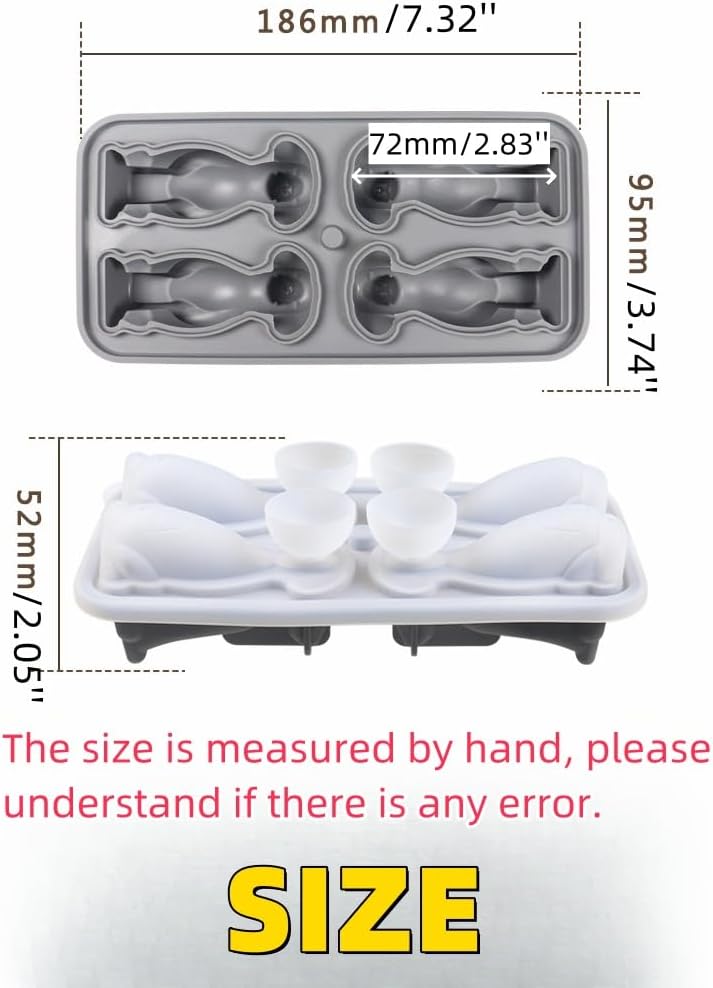 Cute 3D Labrador Dog Silicone Ice Cube Tray Mold Cartoon Animal Ice Box BPA-Free (Grey)