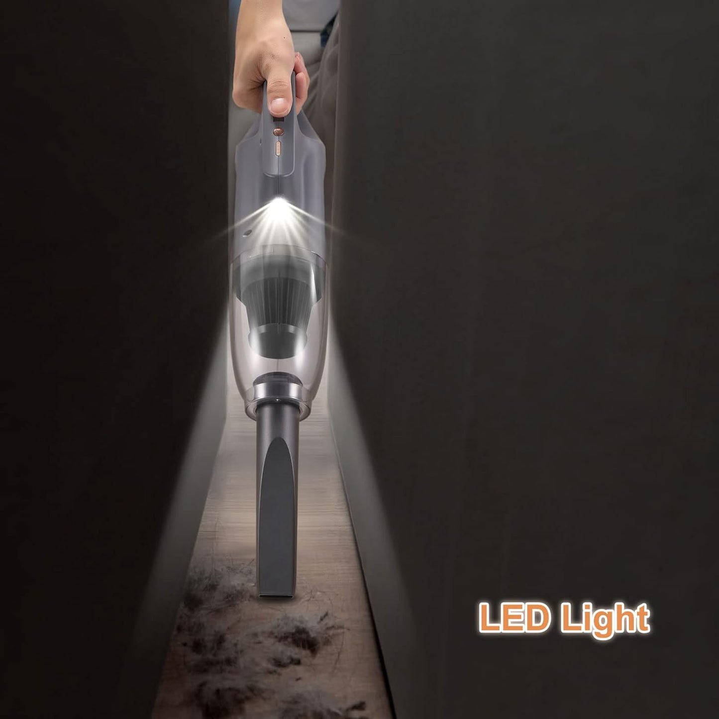 Handheld Vacuum Cordless Car Vacuum Portable, Cordless Handheld Vacuum Cleaner with Fast Charging Long Runtime Washable Filter,10KPA High Power Hand Vacuum for Home, Pet Hair(Grey)