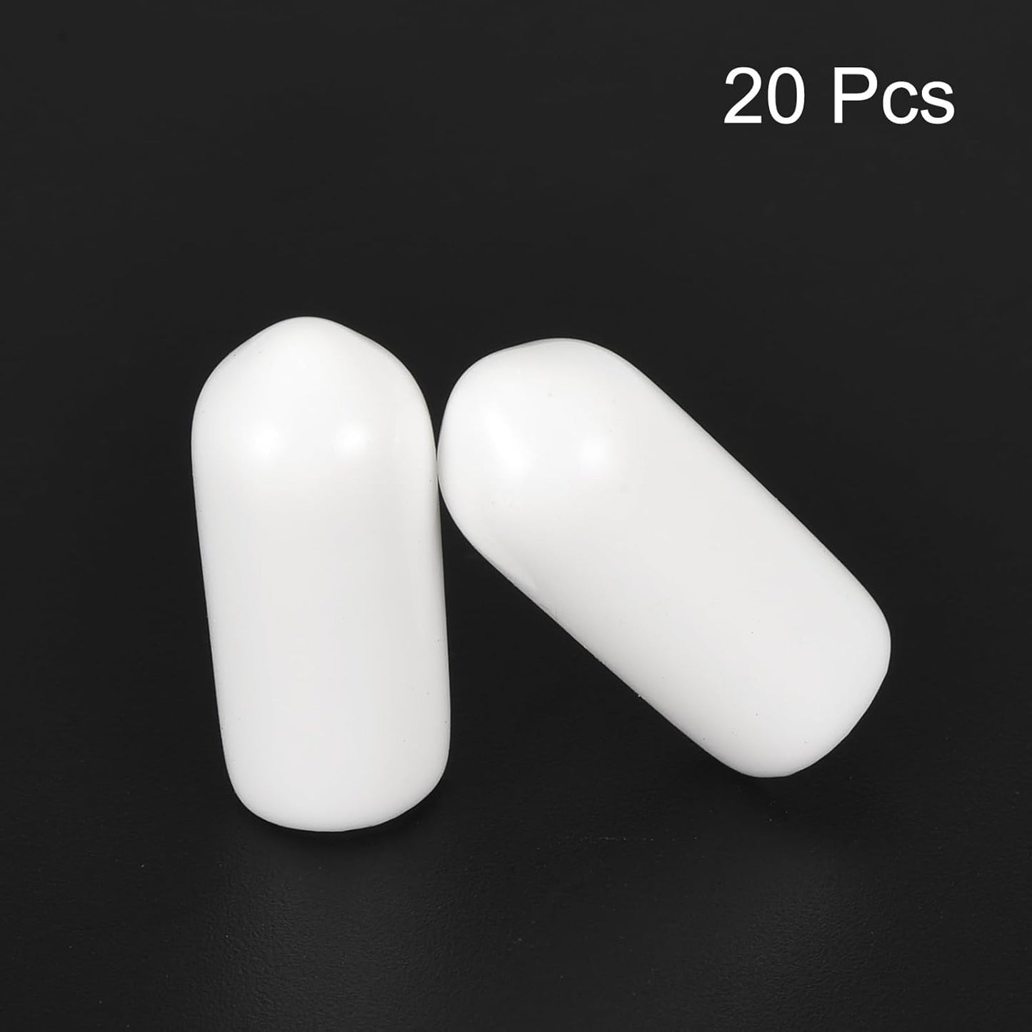 uxcell 20pcs Rubber End Caps 6mm ID Vinyl Round End Cap Cover Screw Thread Protectors White