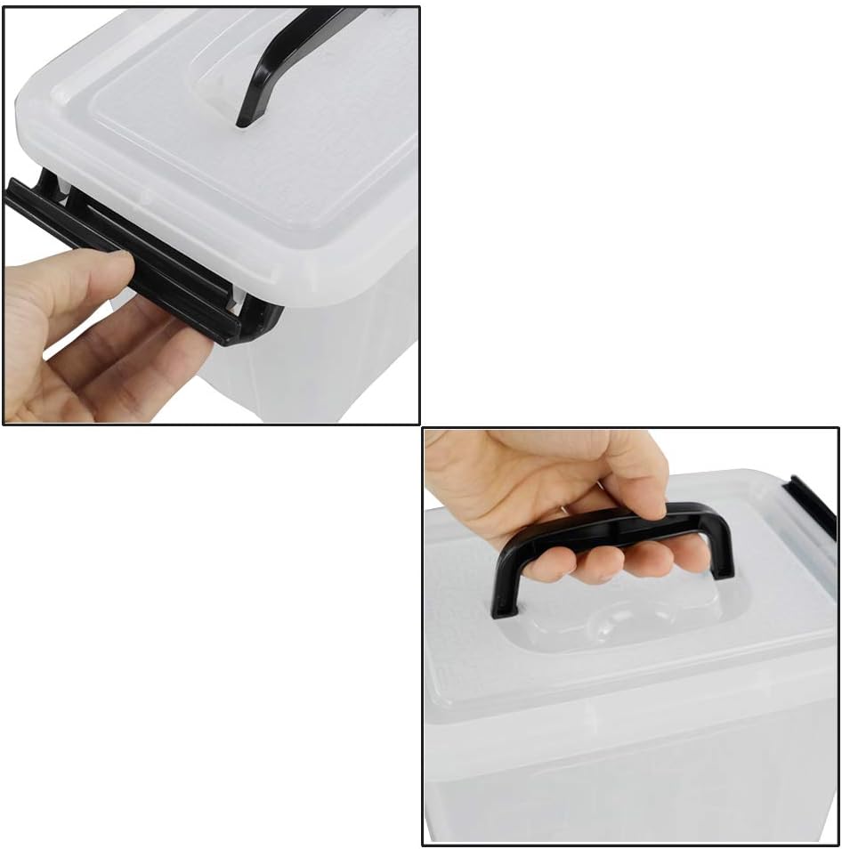 Small Plastic Storage Box, 6-Pack 3 Liter Storage Bins with Lid