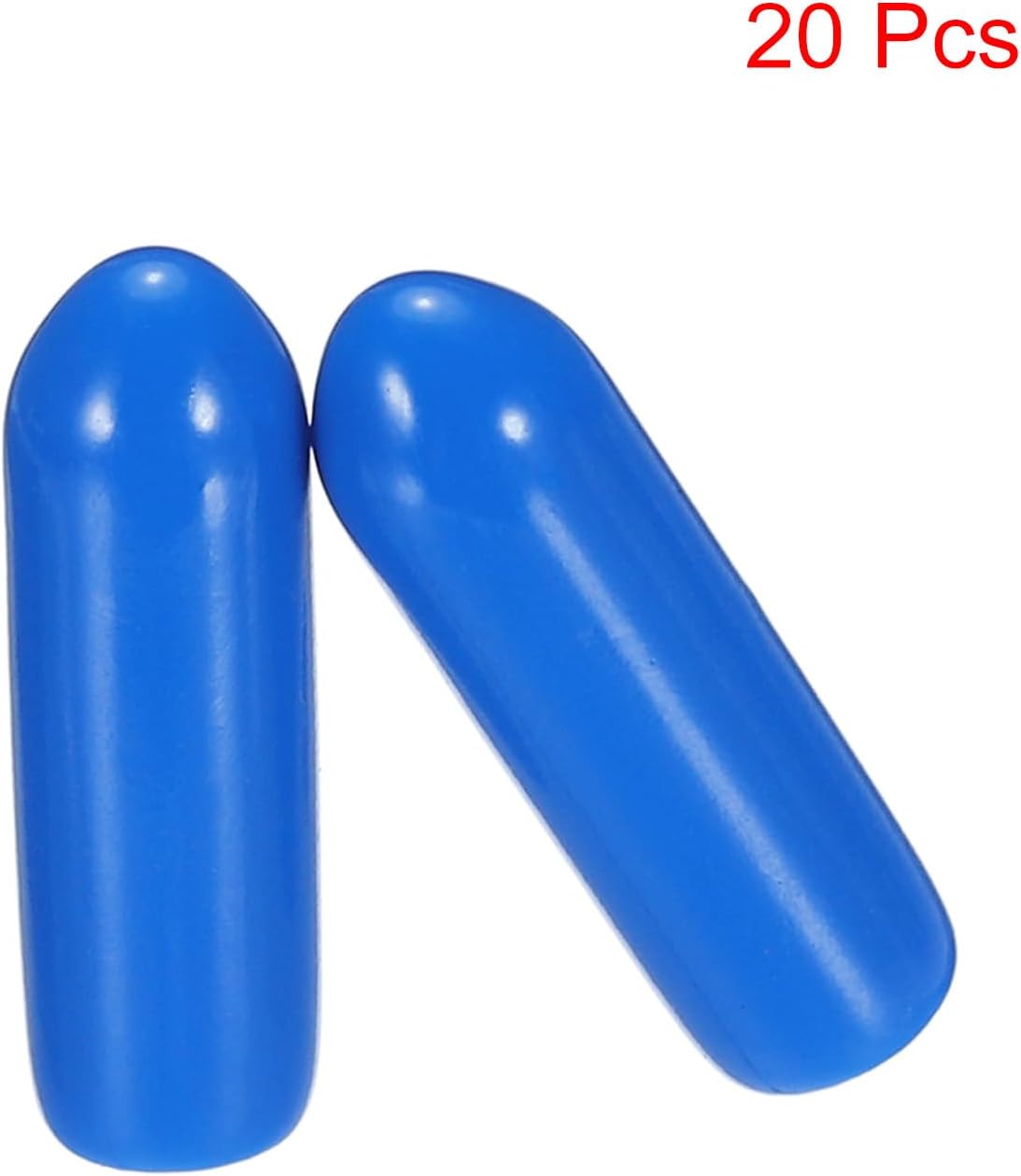 uxcell 20pcs Rubber End Caps 3.5mm ID Vinyl PVC Round Tube Bolt Cap Cover Screw Thread Protectors Blue