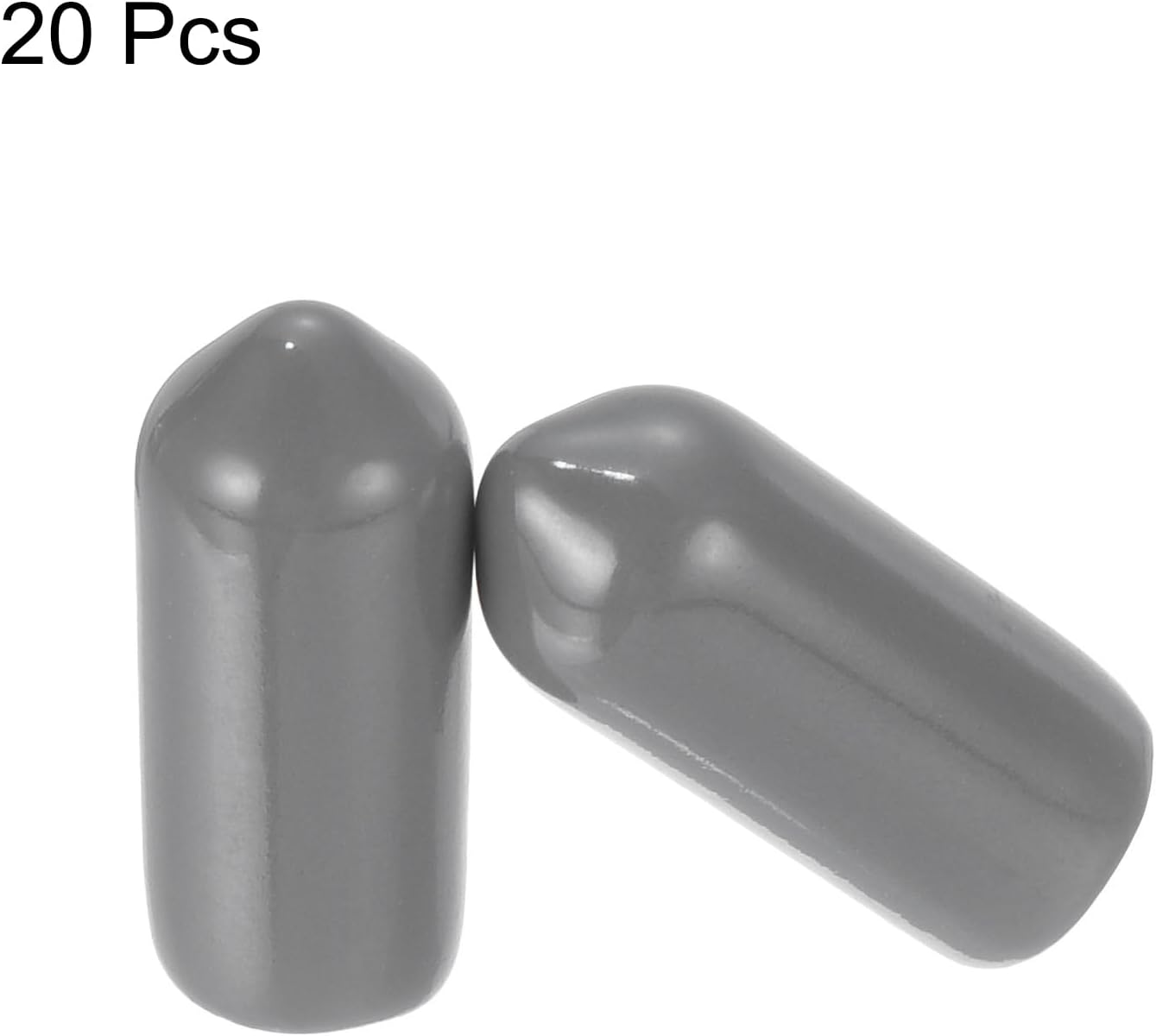 uxcell 20pcs Rubber End Caps 6mm(1/4") ID Vinyl PVC Round Tube Bolt Cap Cover Screw Thread Protectors Dark Grey