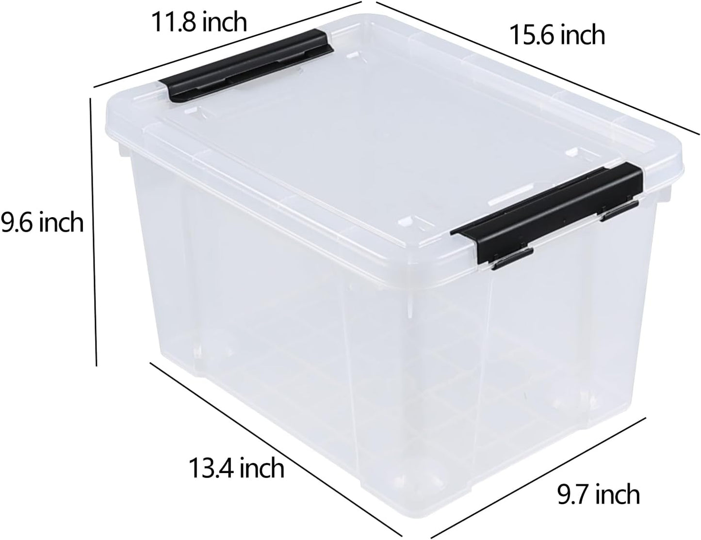 Pekky 22 Qt Clear Plastic Storage Bins with Lids and Wheels, 6 Packs Plastic Latching Container Box for Organizing