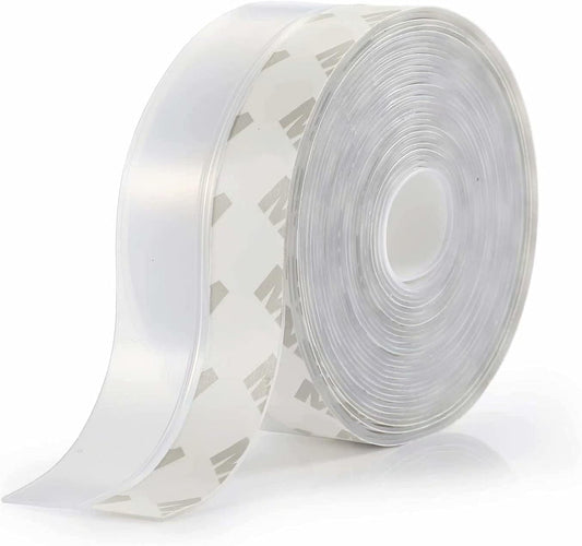 Weather Stripping Door Seal Strip,Door Strip Bottom for Doors Silicone Sealing Sticker Adhesive for Doors and Windows Gaps of Anti-Collision Silicone 5M/16FT (35MM, Transparent)