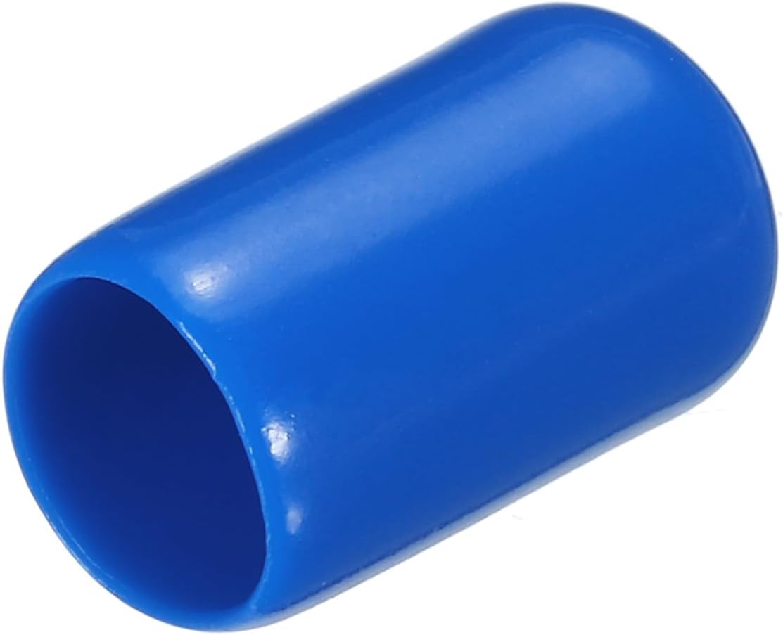 uxcell 20pcs Rubber End Caps 7.5mm ID Vinyl PVC Round Tube Bolt Cap Cover Screw Thread Protectors Blue