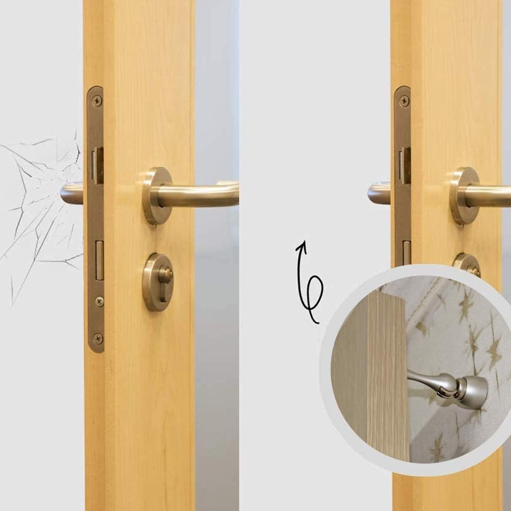 Magnetic Door Stop, Stainless Steel, Magnetic Door Catch, Door Holder, Door Stops, Wall Mounted, Floor Mounted, Door Banging Prevention (Large x 20pack, Satin Nickel)