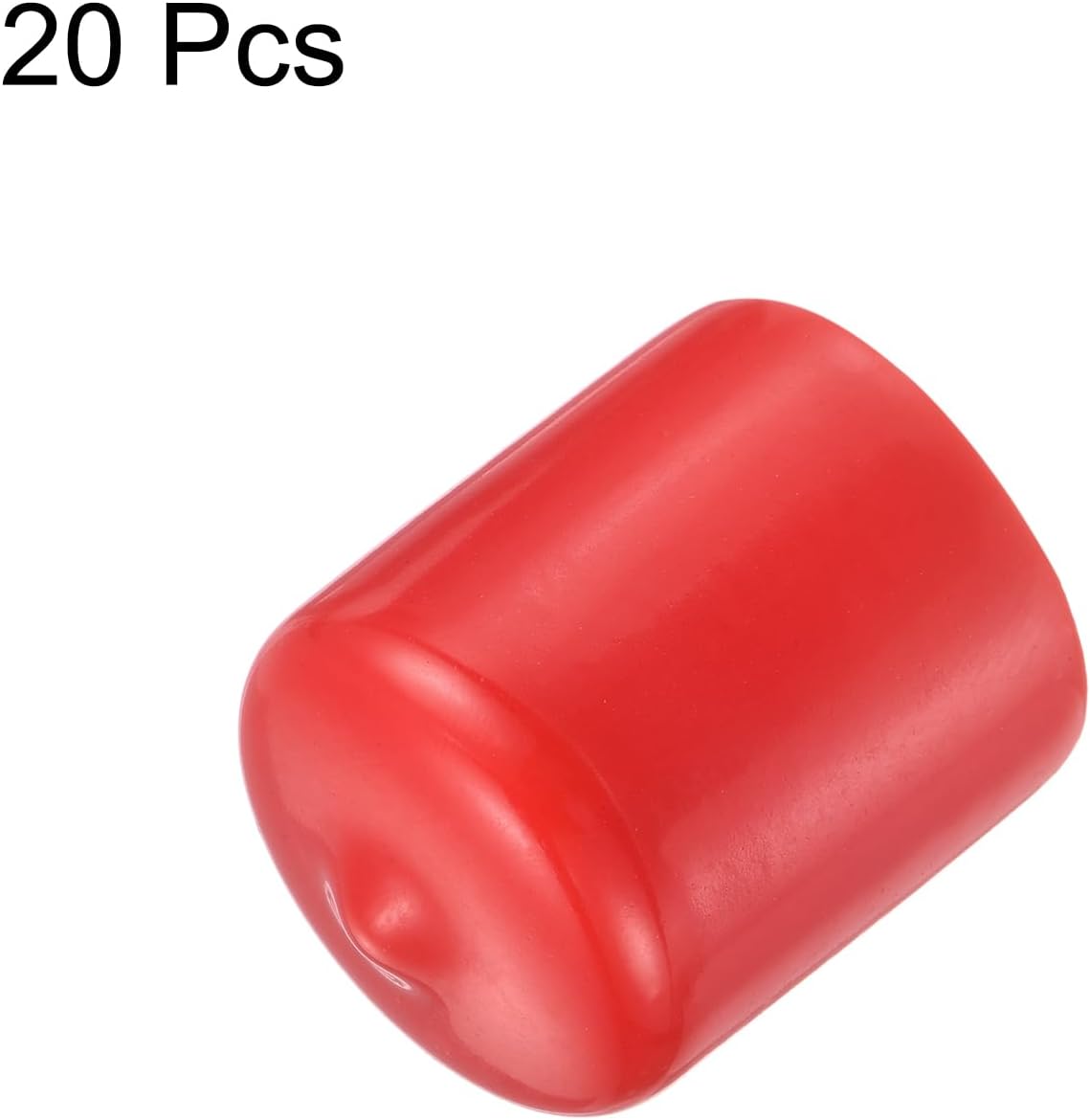 uxcell 20pcs Rubber End Caps 21mm ID Vinyl Round Tube Bolt Cap Cover Thread Protectors Red