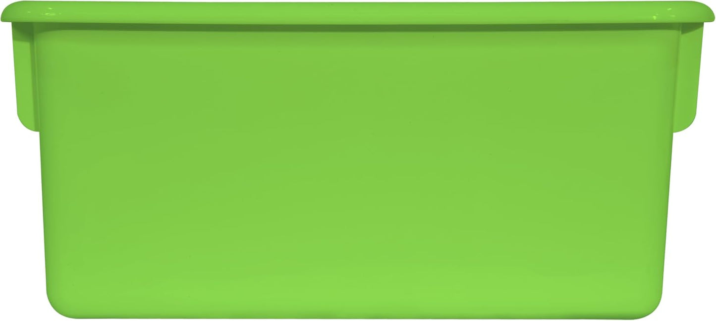 Wood Designs Cubby Storage Bin, Heavy Duty Plastic Containers for Kids Lime Green Cubby Tray Set of 30