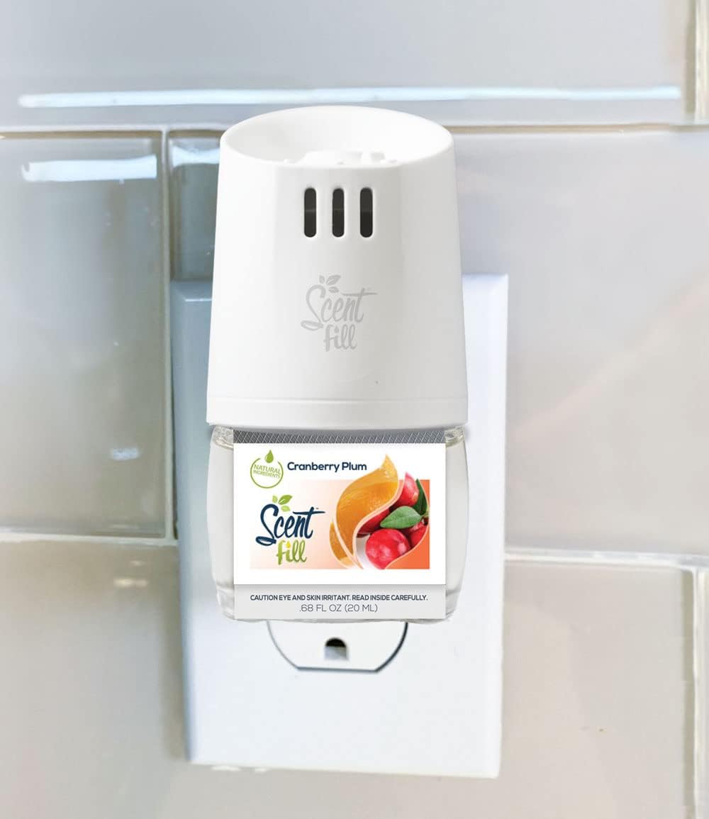 Scent Fill Cranberry Plum Plug in Air Freshener, 4 Scented Oil Refills