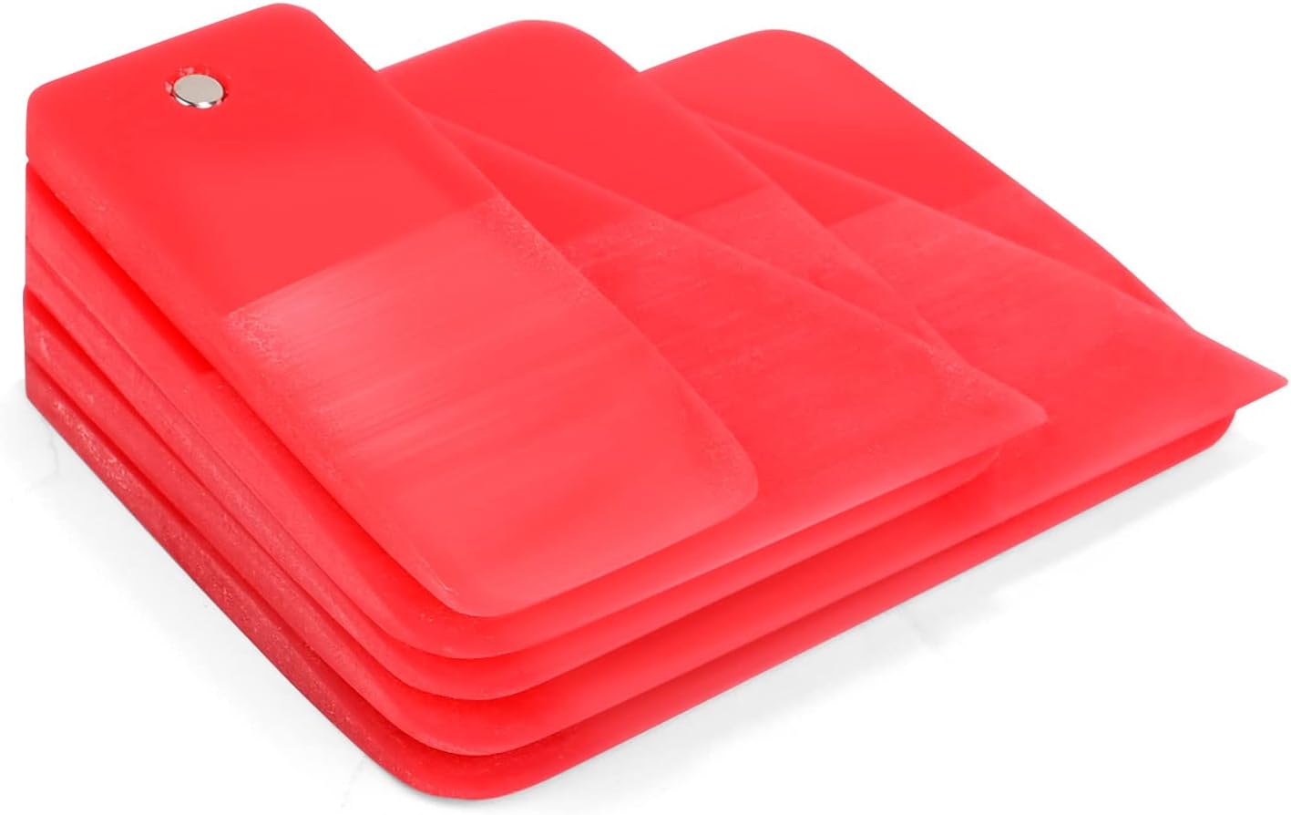 NEWISHTOOL 5 in 1 Magnet PPF Squeegee Kit with Packing Box, Different Sizes 80 Durometer Red TPU Rubber Magnetic Squeegee, Anti-Scratch Design PPF for Car Automotive Glass Window Tinting