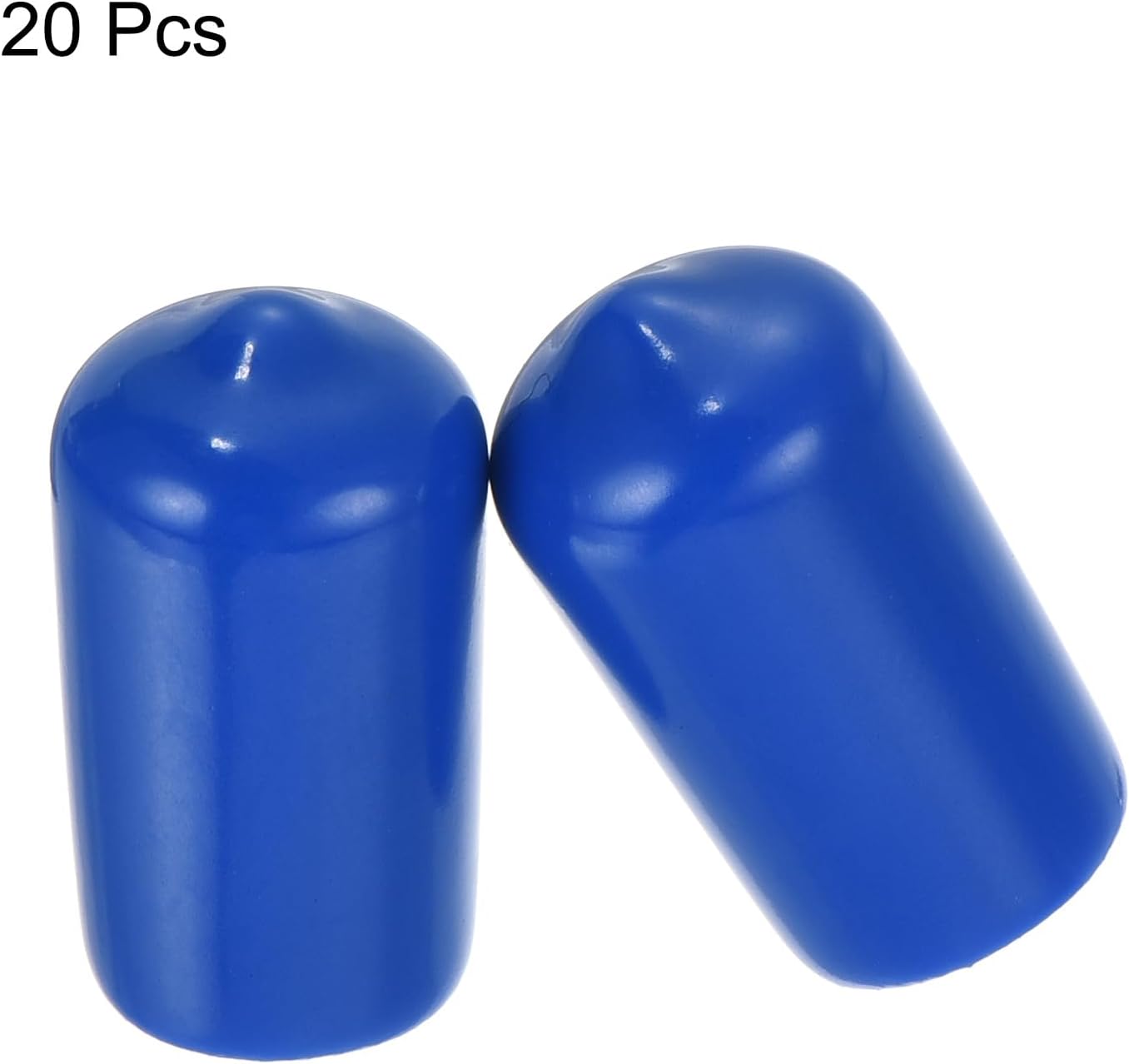 uxcell 20pcs Rubber End Caps 12mm(1/2 inch) ID Vinyl Round Tube Bolt Cap Cover Screw Thread Protectors Blue