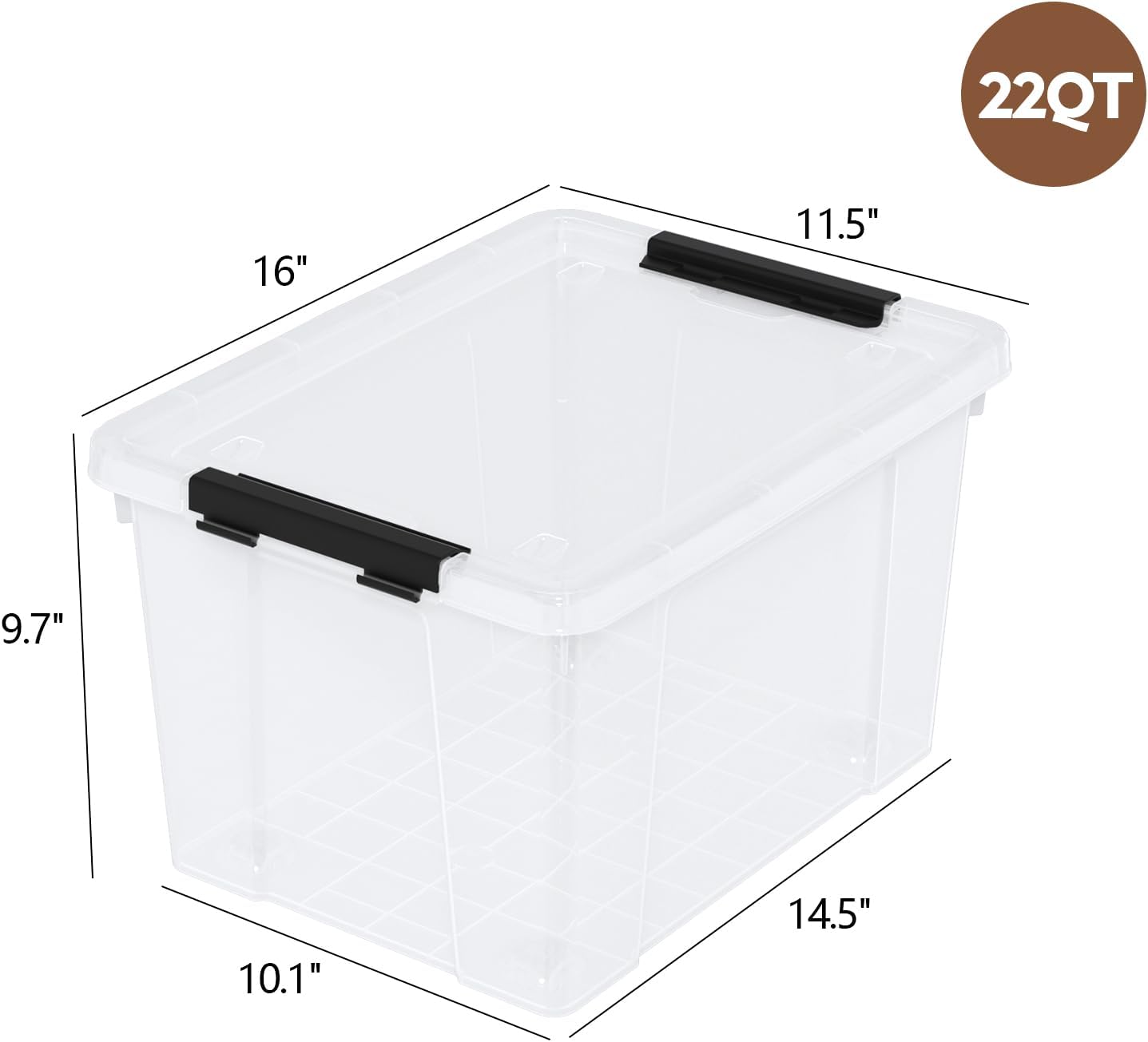 Zopnny 24 Quart Clear Plastic Storage Bin with Lid, Stackable Organizer Latch Box Tote for Home, Garage, School, and Office, 4-Pack