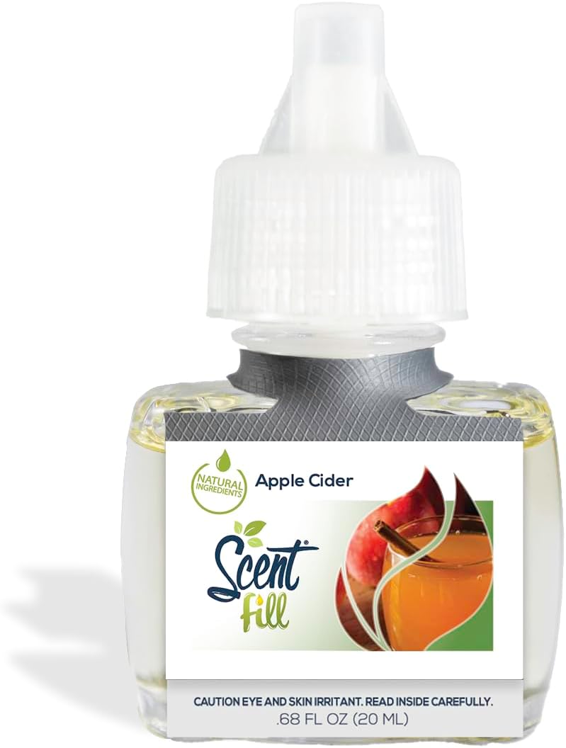 Scent Fill Apple Cider Plug in Air Freshener, Scented Oil Refills, 2 Refills + Diffuser