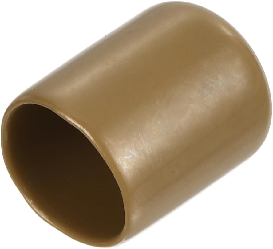 uxcell 20pcs Rubber End Caps 15mm(5/8") ID Vinyl PVC Round Tube Bolt Cap Cover Screw Thread Protectors Light Brown